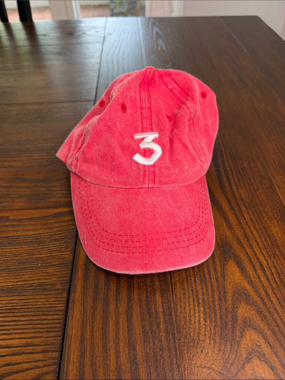 Red '3' Chance The Rapper Embroidered Baseball Cap